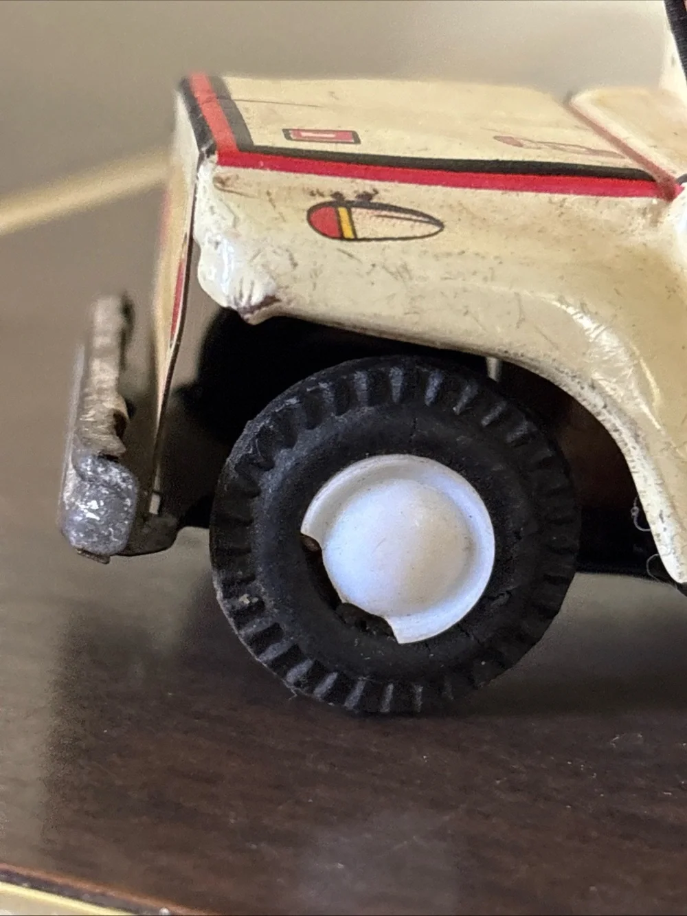 Vintage Toy M.P.  Jeep SSS Japan 1950s Tin Litho Friction Powered